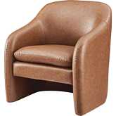 Zella Accent Arm Chair in Vintage Cider Brown Leatherette