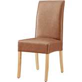 Valencia Dining Chair in Vintage Cider Brown Leatherette & Wood (Set of 2)