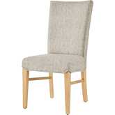 Milton Dining Chair in Pasadena Beige Fabric & Natural Wood (Set of 2)