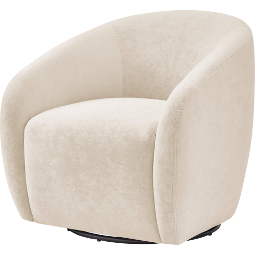 Regina Swivel Accent Arm Chair in Cream Beige Velvet