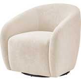 Regina Swivel Accent Arm Chair in Cream Beige Velvet