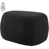 Carlese 24.50" Ottoman in Palladian Charcoal Black Fabric
