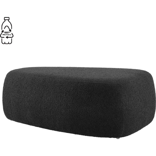 Carlese 44" Ottoman in Palladian Charcoal Black Fabric