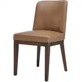 Cayden Dining Chair in Chocolate Brown Vegan Leather & Wood (Set of 2)