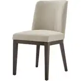 Cayden Dining Chair in Beige Chenille Fabric & Brown Wood (Set of 2)