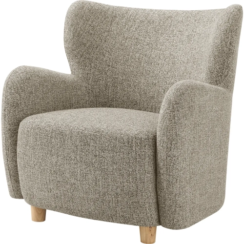 Tiffany Accent Arm Chair in Green Chenille Fabric & Honey Wood