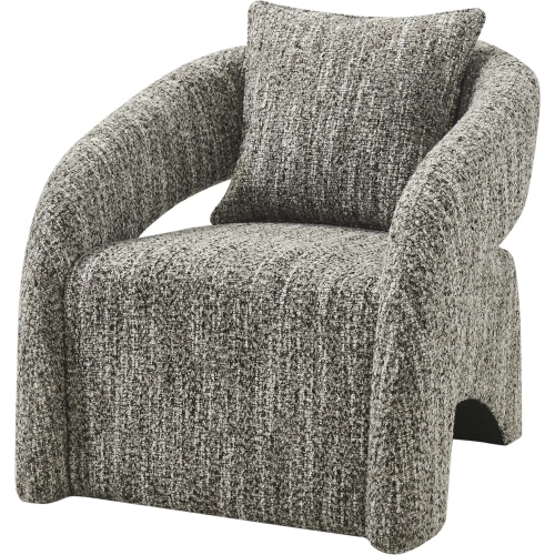 Lunessa Accent Arm Chair in Dappled Taupe Beige Boucle Fabric