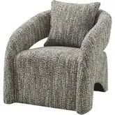 Lunessa Accent Arm Chair in Dappled Taupe Beige Boucle Fabric