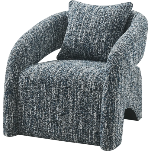 Lunessa Accent Arm Chair in Dappled Blue Boucle Fabric