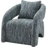 Lunessa Accent Arm Chair in Dappled Blue Boucle Fabric