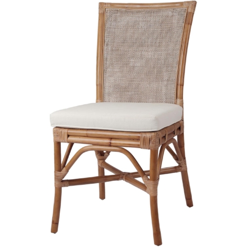 Tatum Dining Chair in Rattan, Cane & Fabric (Set of 2)