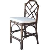 Kara Chippendale Style Rattan Counter Stool in Dark Brown (Set of 2)