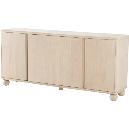 Harlyn 4 Door Buffet Sideboard in Weathered Sand Beige Wood