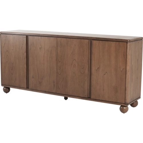 Harlyn 4 Door Buffet Sideboard in Walnut Brown Finish Wood