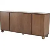 Harlyn 4 Door Buffet Sideboard in Walnut Brown Finish Wood