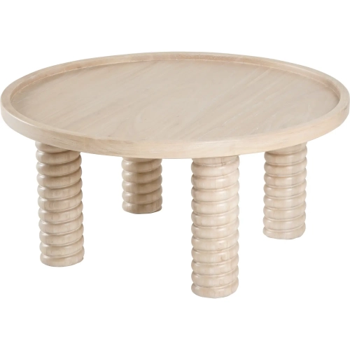 Crellin Coffee Table in Weathered Sand Beige Finish Wood
