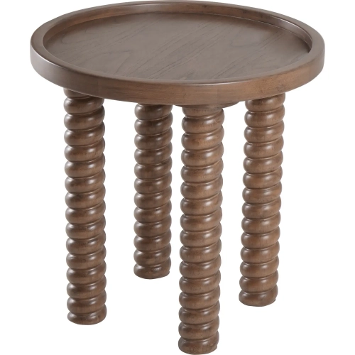 Crellin Side End Table in Walnut Brown Finish Wood