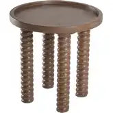 Crellin Side End Table in Walnut Brown Finish Wood
