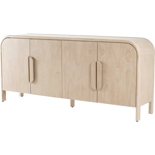 Serenia 4 Door Buffet Sideboard in Weathered Sand Beige Wood