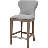 Dorsey Counter Stool in Gray Fabric & Driftwood