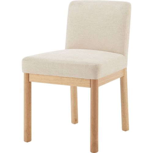 Bloomfield Low Back Dining Chair in Santana Cream Fabric & Natural Wood (Set of 2)