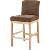 Bloomfield Counter Stool in Santana Brown Fabric & Natural Wood