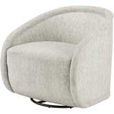 Margareth Swivel Accent Arm Chair in Pasadena Beige Fabric