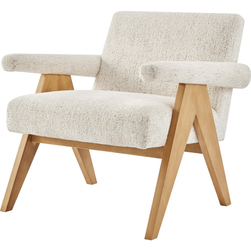 Nixon Accent Arm Chair in Concord Cream Fabric & Wood