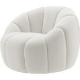 Callista Swivel Accent Chair in Monroe White Fabric