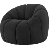 Callista Swivel Accent Chair in Monroe Black Fabric