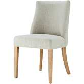 New Paris Chair in Rice Beige Fabric & Natural Wood (Set of 2)