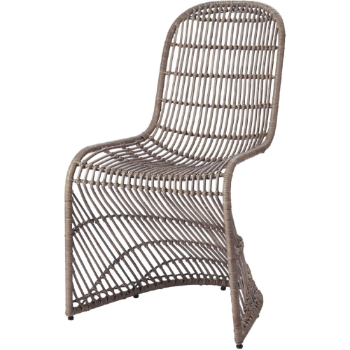 Groovy Dining Chair in Gray Rattan (Set of 2)