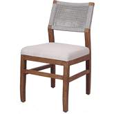 Pierre Dining Chair in Gray Rope, Fabric & Wood (Set of 2)