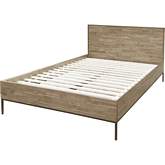 Hathaway Queen Bed in Drifted Sand Beige Wood & Black