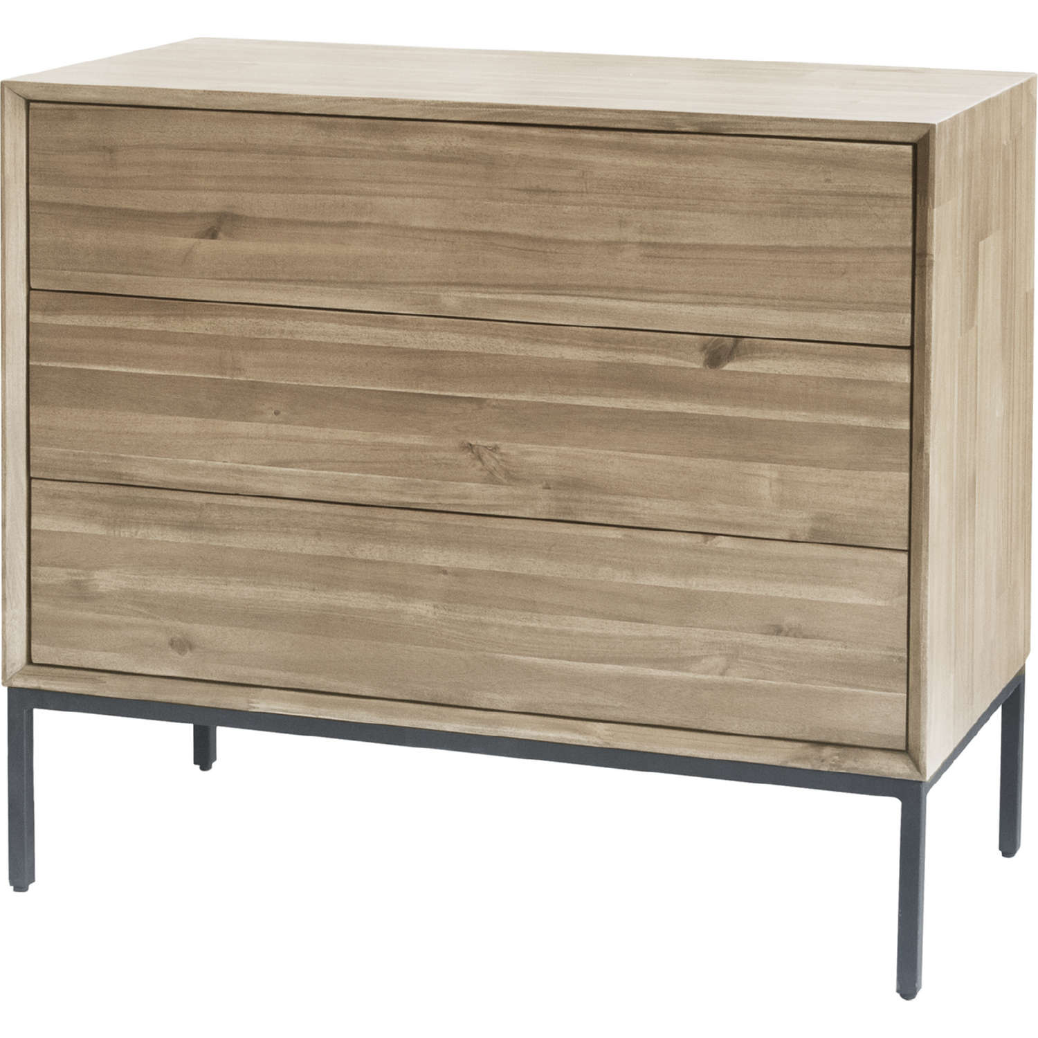 beige 3 drawer dresser LaLa Little 3-Drawer Dresser White + walnut main image 1