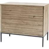 Hathaway 3 Drawer Chest in Drifted Sand Beige Wood & Black