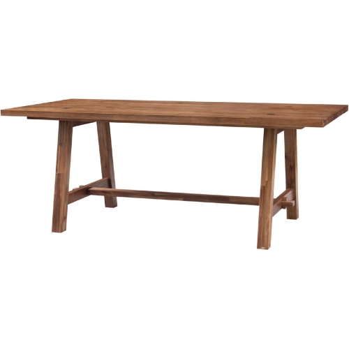 Bedford 79" Dining Table with A Base in Brushed Brown Wood