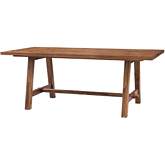 Bedford 79" Dining Table with A Base in Brushed Brown Wood