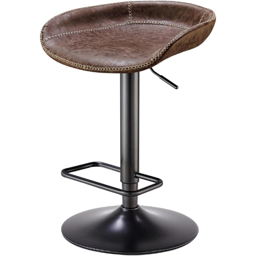 Rogue Gaslift Bar Stool Vintage Brown Leatherette (Set of 2)