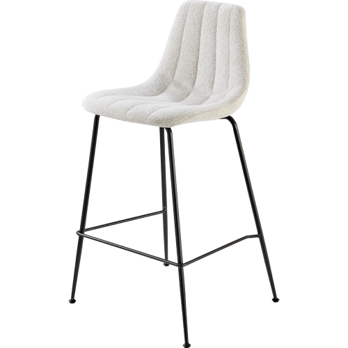 Robert Counter Stool in Beige Fabric & Metal (Set of 4)