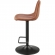 Robert Gaslift Swivel Bar Stool in Channel Tufted Brown Leatherette & Metal (Set 2)