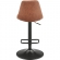 Robert Gaslift Swivel Bar Stool in Channel Tufted Brown Leatherette & Metal (Set 2)