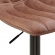 Robert Gaslift Swivel Bar Stool in Channel Tufted Brown Leatherette & Metal (Set 2)