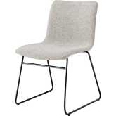Bruce Dining Chair in Pebbled Cream Fabric & Metallic Gunmetal (Set of 2)