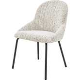 Katrisa Dining Chair in Zenith White Fabric & Gunmetal (Set of 2)