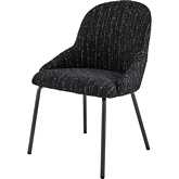 Katrisa Dining Chair in Zenith Black Fabric & Gunmetal (Set of 2)