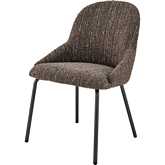 Katrisa Dining Chair in Zenith Brown Fabric & Gunmetal (Set of 2)