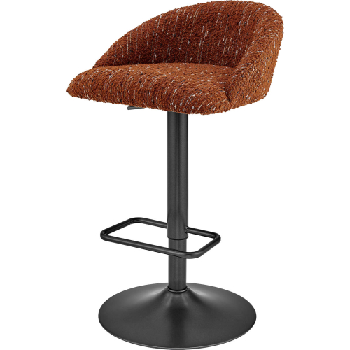 Jorrell Gaslift Swivel Bar Stool in Terracotta Orange Fabric & Gunmetal (Set of 2)