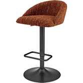 Jorrell Gaslift Swivel Bar Stool in Terracotta Orange Fabric & Gunmetal (Set of 2)