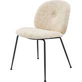 Nisha Dining Chair in Allure Cream Beige Fabric & Gunmetal (Set of 2)